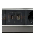 Gniazdo meblowe wpuszczane FLIX BOX 3x230V + 1xUSB-A + 1xUSB-C szybkie ładowanie czarne perfekt market olsztyn
