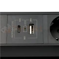 Gniazdo meblowe wpuszczane FLIX BOX 3x230V + 1xUSB-A + 1xUSB-C szybkie ładowanie czarne perfekt market olsztyn