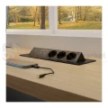 Gniazdo meblowe wpuszczane FLIX BOX 3x230V + 1xUSB-A + 1xUSB-C szybkie ładowanie czarne perfekt market olsztyn