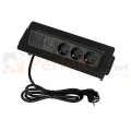Gniazdo meblowe wpuszczane FLIX BOX 3x230V + 1xUSB-A + 1xUSB-C szybkie ładowanie czarne perfekt market olsztyn