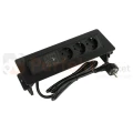 Gniazdo meblowe wpuszczane FLIX BOX 3x230V + 1xUSB-A + 1xUSB-C szybkie ładowanie czarne perfekt market olsztyn