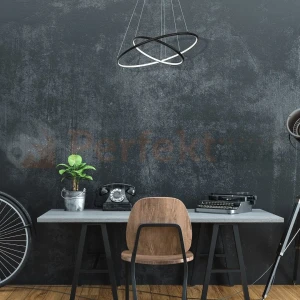 Lampa wisząca Orion black LED 53W okręgi circle  Milagro 508