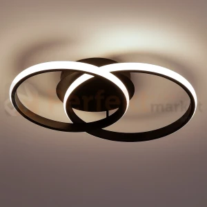 Lampa sufitowa LED czarna dwa ringi TITANO 12W 4000K Milagro ML1852