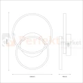Lampa sufitowa LED czarna dwa ringi TITANO 12W 4000K Milagro ML1852 - 8
