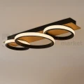 Lampa sufitowa LED ring czarne koła drewno ROWENA 18W 4000K ML2060 Milagro