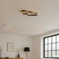 Lampa sufitowa LED ring czarne koła drewno ROWENA 18W 4000K ML2060 Milagro - 4