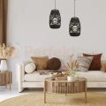 Lampa wisząca Arona boho rattanowa czarna1xG9 fi 25cm Milagro ML0354 - 3