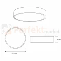 lampa sufitowa plafon LED ściemnialny CCT RANT 40 Azzardo wymiary.webp