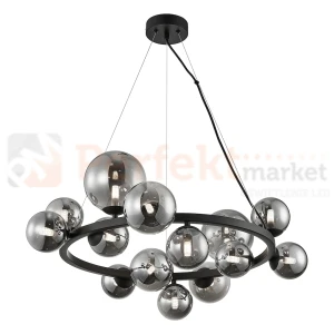 Lampa wisząca MILA 14xG9 dymione kule Milagro ML0334