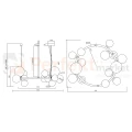 Lampa wisząca MILA 14xG9 dymione kule Milagro ML0334 - 5
