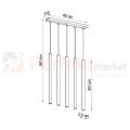 Lampa wisząca PASTELO złoty połysk 5xG9 SL.1198 Sollux Lighting - 5
