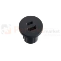 Ładowarka USB A+C 12V DC montowana w płycie meblowej czarna perfekt market olsztyn