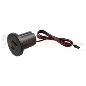 Ładowarka montowana w płycie meblowej USB A+C 12V DC czarna
