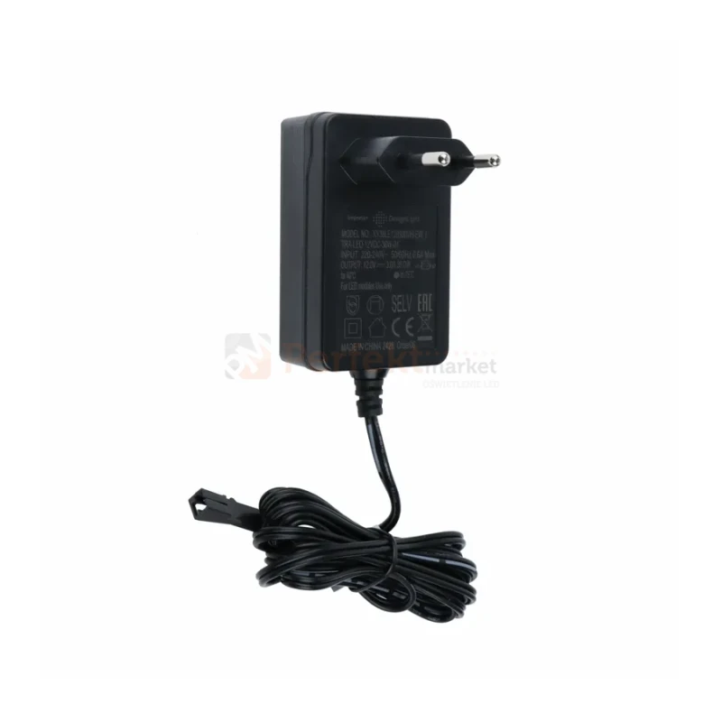 Zasilacz wtyczkowy LED 12V DC 36W 3,0A z przewodem 2m i gniazdem MINI AMP perfekt market olsztyn