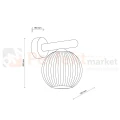 Kinkiet w stylu skandynawskim z kloszem z ryflowanego szkła drewniany 11077 perfekt market olsztyn