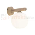 Kinkiet w stylu skandynawskim z kloszem z ryflowanego szkła drewniany 11077 perfekt market olsztyn