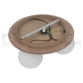 Lampa sufitowa w stylu skandynawskim z kloszami z ryflowanego szkła VIRLO drewniana 11078 perfekt market olsztyn