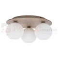 Lampa sufitowa w stylu skandynawskim z kloszami z ryflowanego szkła VIRLO drewniana 11078 perfekt market olsztyn