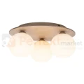Lampa sufitowa w stylu skandynawskim z kloszami z ryflowanego szkła VIRLO drewniana 11078 perfekt market olsztyn
