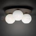 Lampa sufitowa w stylu skandynawskim z kloszami z ryflowanego szkła VIRLO drewniana 11078 perfekt market olsztyn