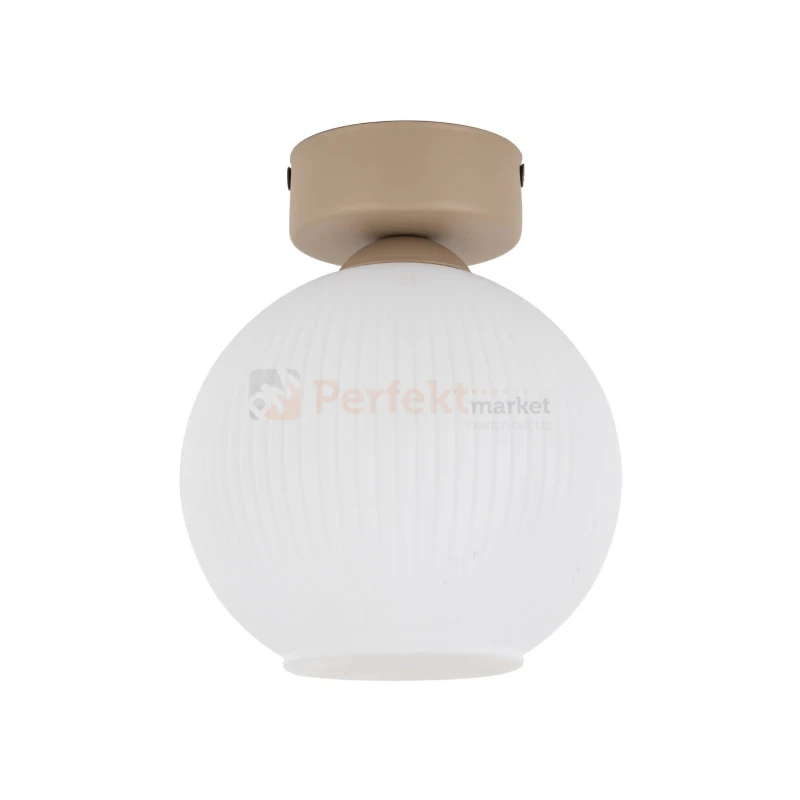 Lampa sufitowa w stylu skandynawskim z kloszem z ryflowanego szkła VIRLO drewniana 11357 perfekt market olsztyn