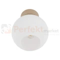 Lampa sufitowa w stylu skandynawskim z kloszem z ryflowanego szkła VIRLO drewniana 11357 perfekt market olsztyn