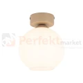 Lampa sufitowa w stylu skandynawskim z kloszem z ryflowanego szkła VIRLO drewniana 11357 perfekt market olsztyn