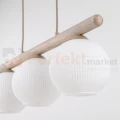 Lampa wisząca w stylu skandynawskim z kloszem z ryflowanego szkła na listwie VIRLO 11079 perfekt market olsztyn