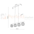 Lampa wisząca w stylu skandynawskim z kloszem z ryflowanego szkła na listwie VIRLO 11080 perfekt market olsztyn