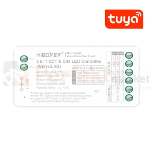 MiBoxer odbiornik do taśm LED MONO/CCT 12-24V max 10A, 2 i 3-przewodowy RF+WiFi LC3-WR