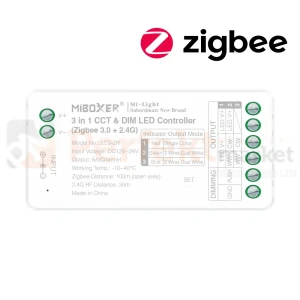 MiBoxer odbiornik do taśm LED MONO/CCT 12-24V max 10A, 2 i 3-przewodowy RF+ZigBee 3.0 LC3-ZR