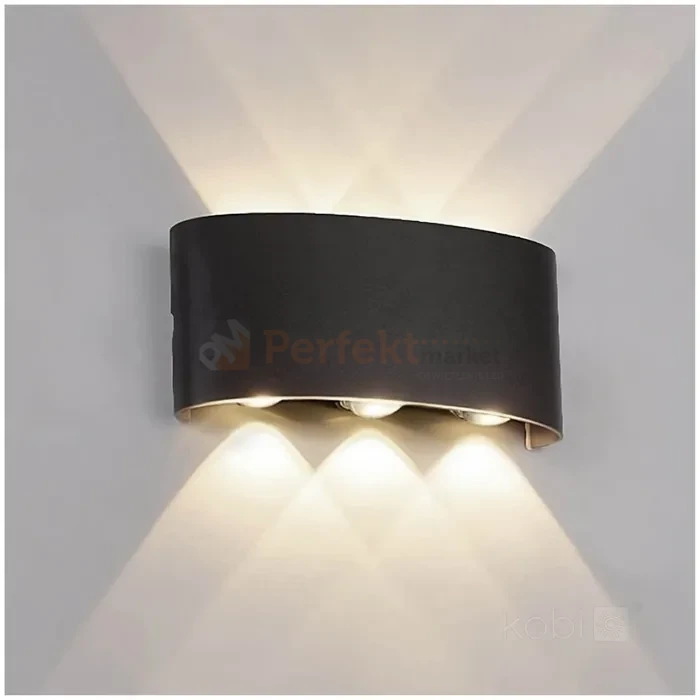 Kinkiet ścienny zewnętrzny LED LUMEPRA 6x1W 4000K IP54 czarny perfekt market olsztyn