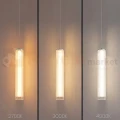 Lampa wisząca ryflowana tuba chrom Trivia 10W LED CCT IP44 - 2