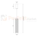 Lampa wisząca ryflowana tuba chrom Trivia 10W LED CCT IP44 - 7