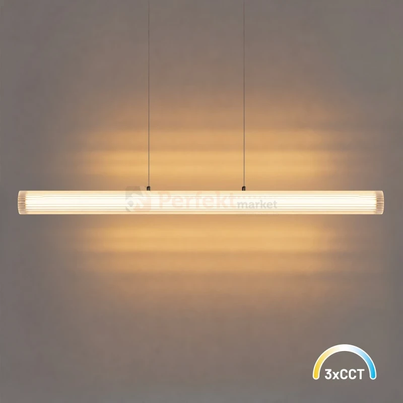 Lampa wisząca czarna ryflowana 120cm Trivia 16W LED CCT IP44 - 8