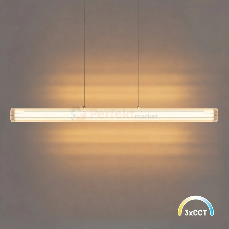 Lampa wisząca złota ryflowana 120cm Trivia 16W LED CCT IP44 - 8