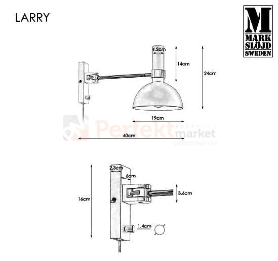 kinkiet regulowany na wysięgniku do sypialni  lampa_ścenna Larry 107499 Markslojd biała biały chrom wymiary perfektmarket.jpg