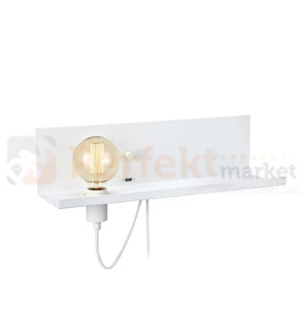 Kinkiet lampa ścienna Multi Markslojd 106969 półka ładowarka USB biała