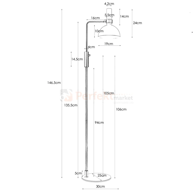 Lampa podłogowa Larry Markslojd 106857 regulowana czarna chrom