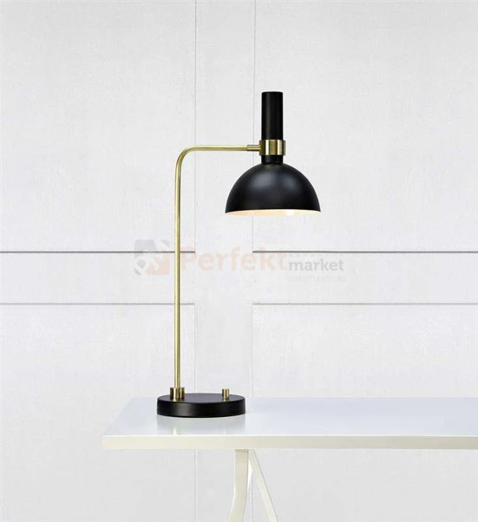 lampa stołowa biurkowa industrialna loft loftowa regulowana do_sypialni do_salonu markslojd larry czarny czarna złota 106973 perfektmarket .jpg