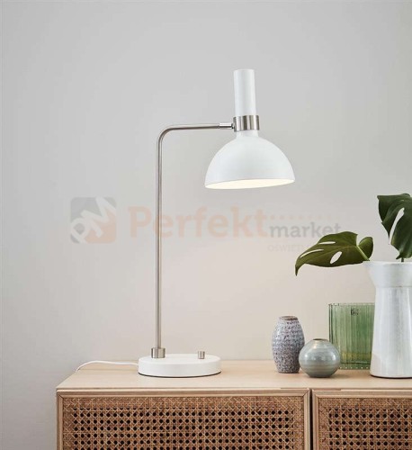 lampa stołowa biurkowa industrialna loft loftowa regulowana do_sypialni do_salonu markslojd larry biała chrom srebro biały 107502 perfektmarket .jpg