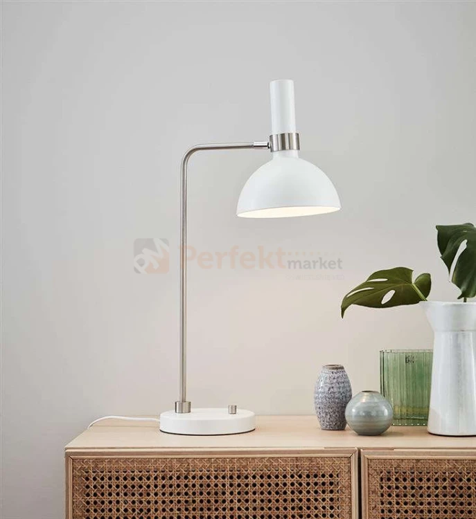 lampa stołowa biurkowa industrialna loft loftowa regulowana do_sypialni do_salonu markslojd larry biała chrom srebro biały 107502 perfektmarket .jpg