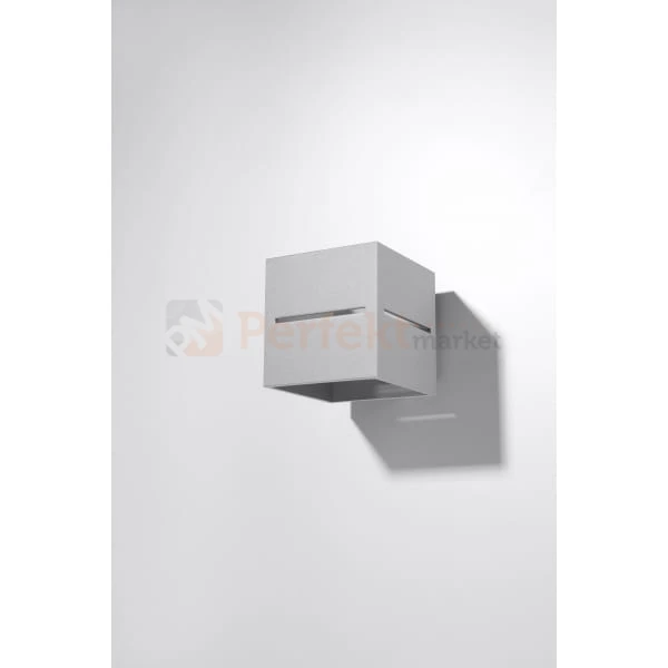 lampa_ścienna kinkiet szara g9 nowoczesna minimalizm design lampa kwadratowa plafon LED lobo szary perfektmarket SL.0205