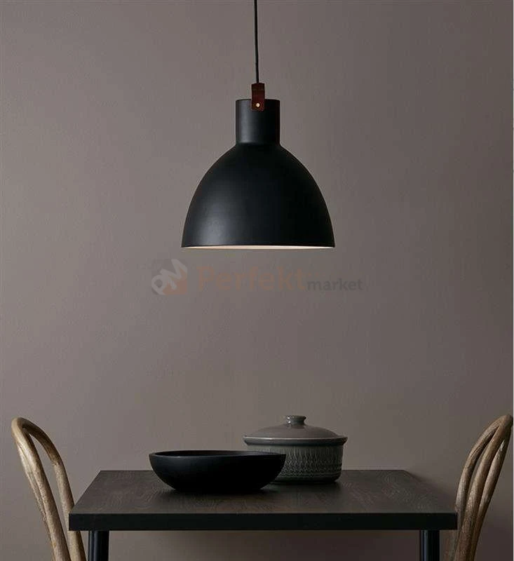 Lampa wisząca skandynawska Eagle Markslojd 1L 106550 czarna skóra