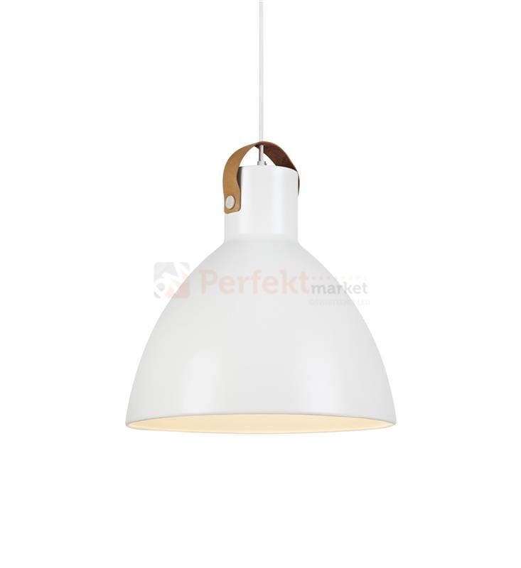 dekoracyjna lampa wiszaca 1L skóra skórzana skandynawska zwis biala biały markslojd eagle 106651 perfektmarket.jpg