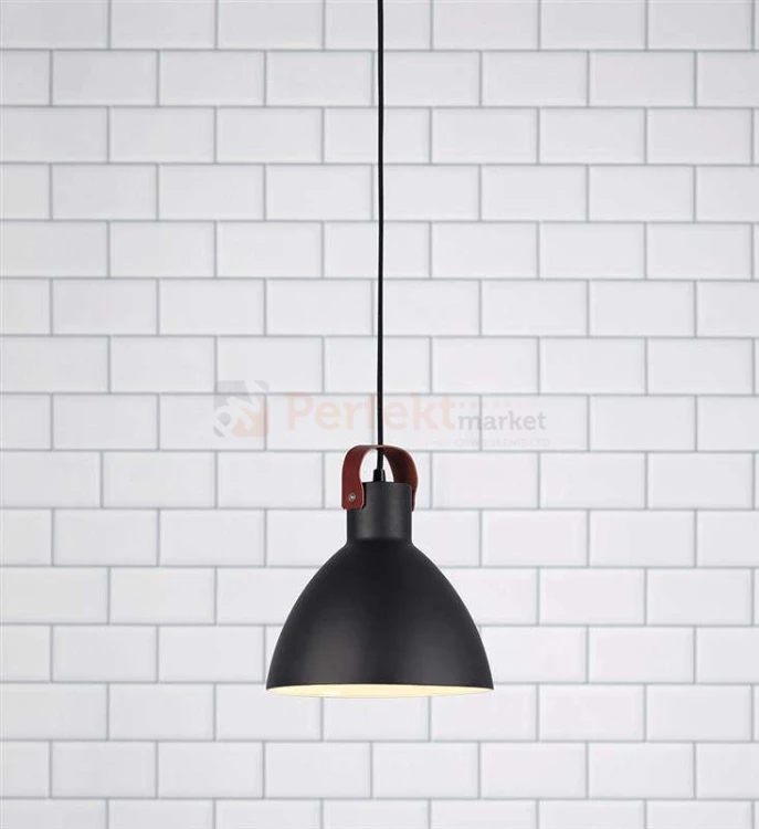 dekoracyjna lampa wiszaca 1L skóra skórzana skandynawska zwis czarny markslojd eagle 106652 perfektmarket.jpg