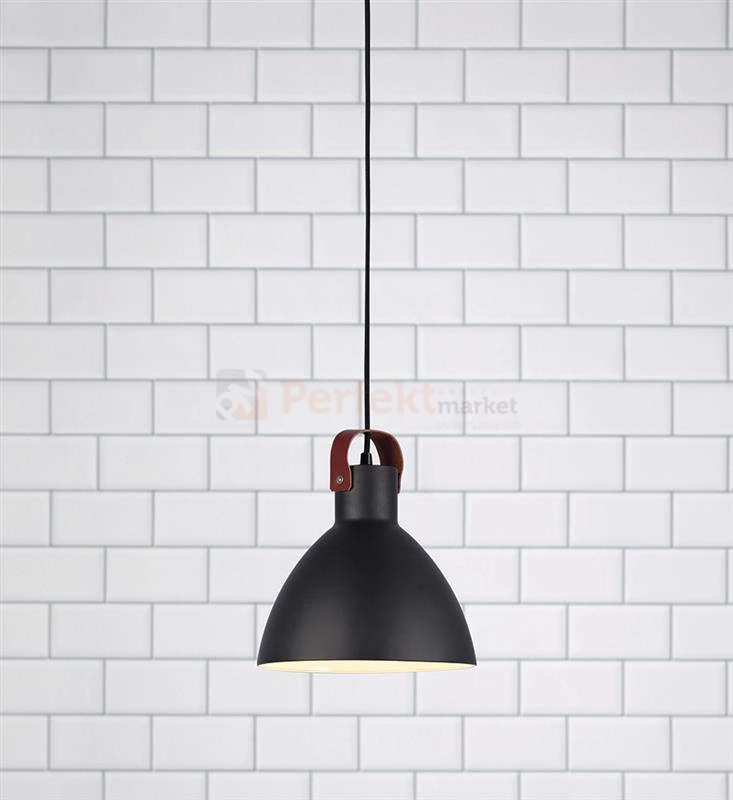 Lampa wisząca skandynawska Eagle Markslojd 1L 106552 czarna skóra