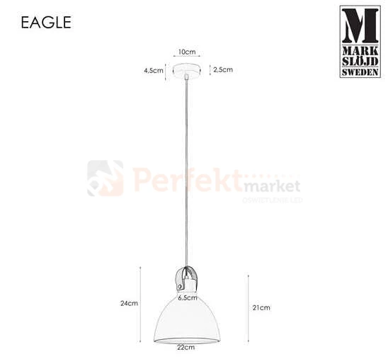 Lampa wisząca skandynawska Eagle Markslojd 1L 106553 biała skóra