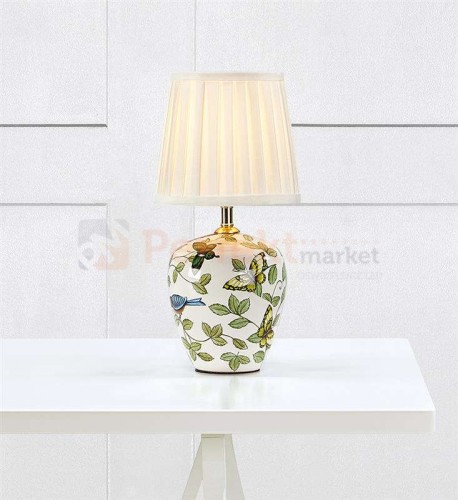 lampa stołowa biurkowa dekoracyjna kwiaty kwiecista na tekstylny_abażur do sypialni  mansion 107039 Markslojd ceramika ceramiczna perfektmarket.jpg