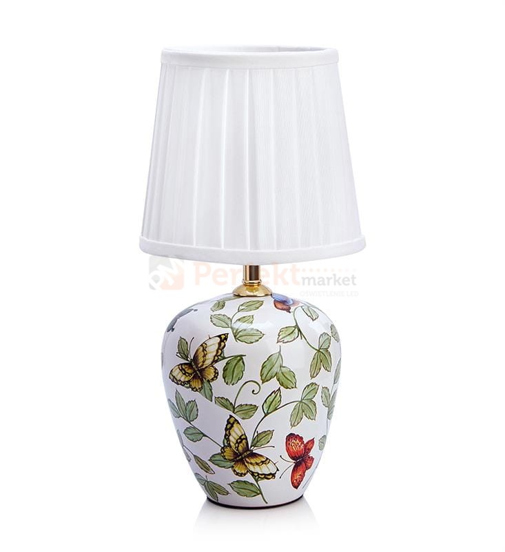 lampa stołowa biurkowa dekoracyjna kwiaty kwiecista na tekstylny_abażur do sypialni  mansion 107039 Markslojd ceramika ceramiczna perfektmarket.jpg